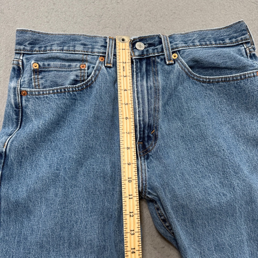 Levi's 505 Jeans Mens 34x26 Blue Denim Straight Leg High Rise Medium Wash Cotton - Picture 6 of 7
